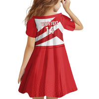 Custom Gibraltar Football Family Matching Off Shoulder Short Dress and Hawaiian Shirt Castle And Key Sporty Style