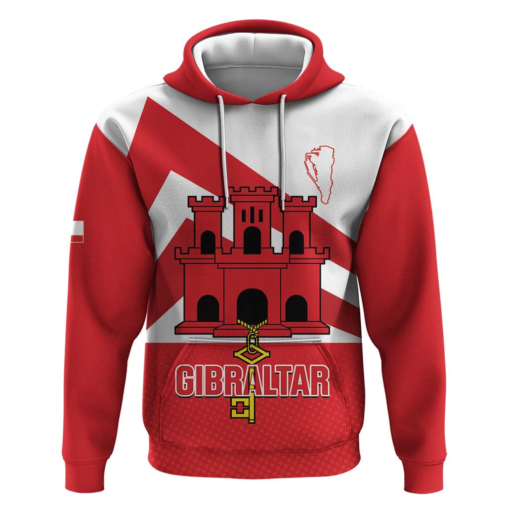 Custom Gibraltar Football Hoodie Castle And Key Sporty Style