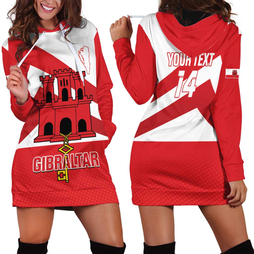 Custom Gibraltar Football Hoodie Dress Castle And Key Sporty Style