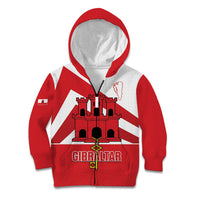 Custom Gibraltar Football Kid Hoodie Castle And Key Sporty Style