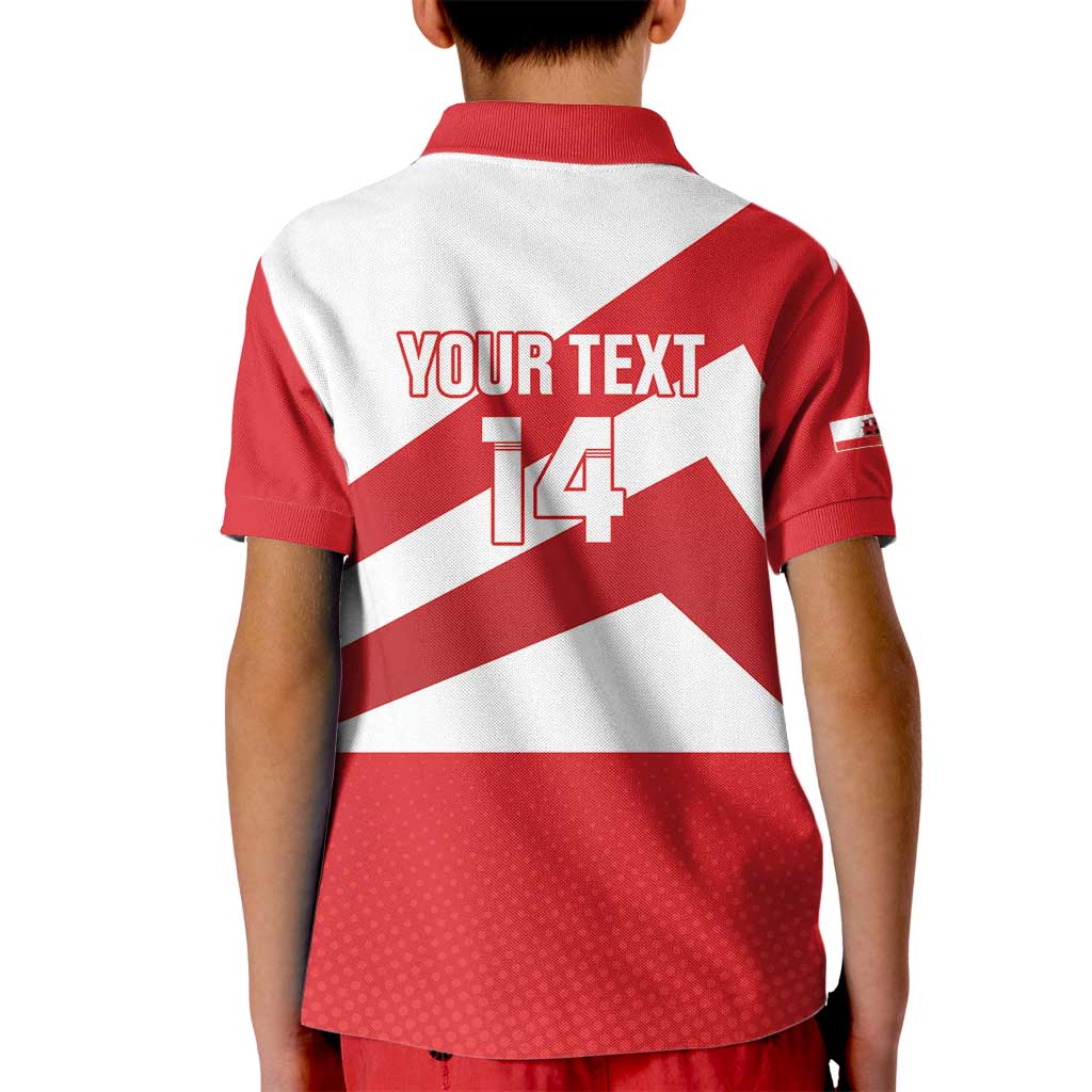 Custom Gibraltar Football Kid Polo Shirt Castle And Key Sporty Style
