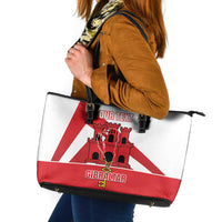 Custom Gibraltar Football Leather Tote Bag Castle And Key Sporty Style