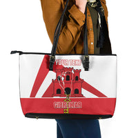 Custom Gibraltar Football Leather Tote Bag Castle And Key Sporty Style