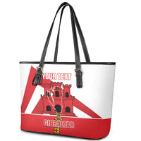 Custom Gibraltar Football Leather Tote Bag Castle And Key Sporty Style