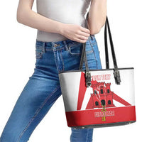 Custom Gibraltar Football Leather Tote Bag Castle And Key Sporty Style