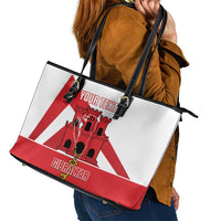 Custom Gibraltar Football Leather Tote Bag Castle And Key Sporty Style