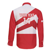 Custom Gibraltar Football Long Sleeve Button Shirt Castle And Key Sporty Style