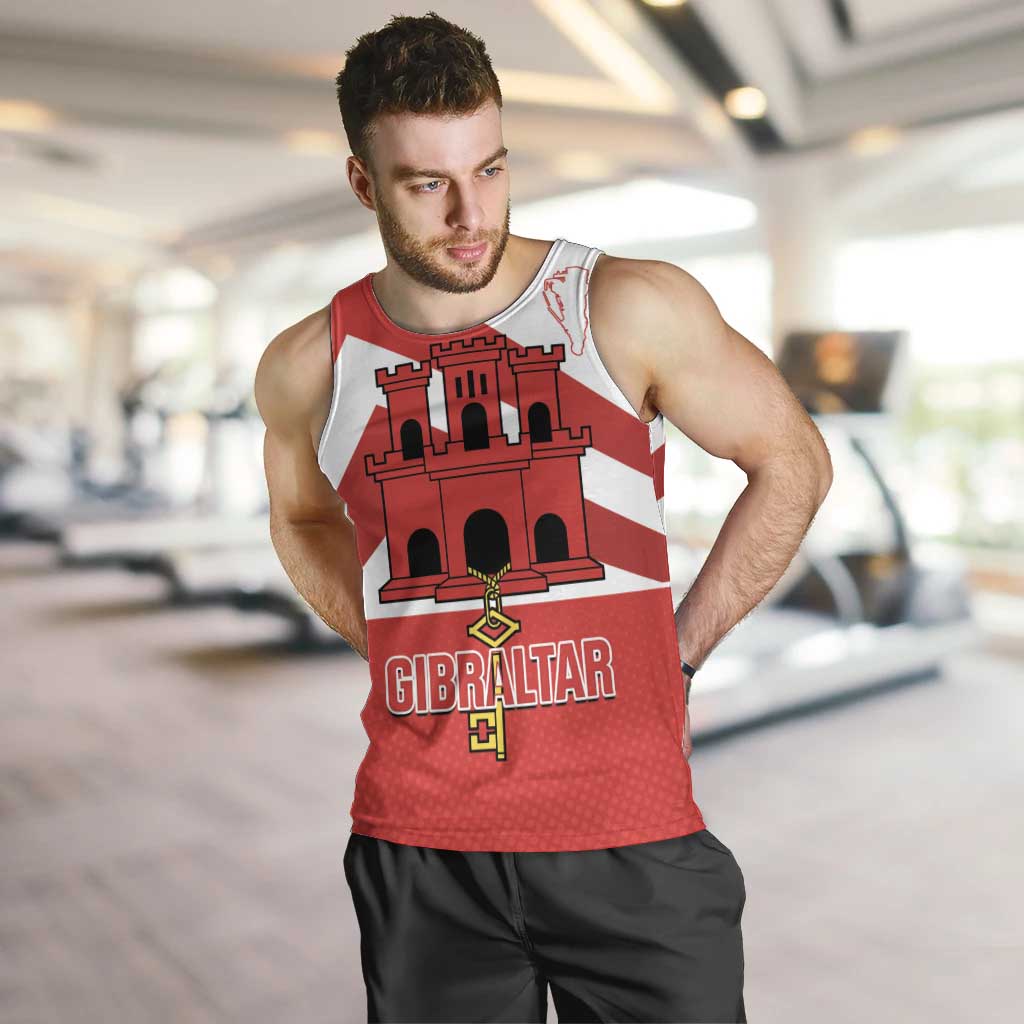 Custom Gibraltar Football Men Tank Top Castle And Key Sporty Style