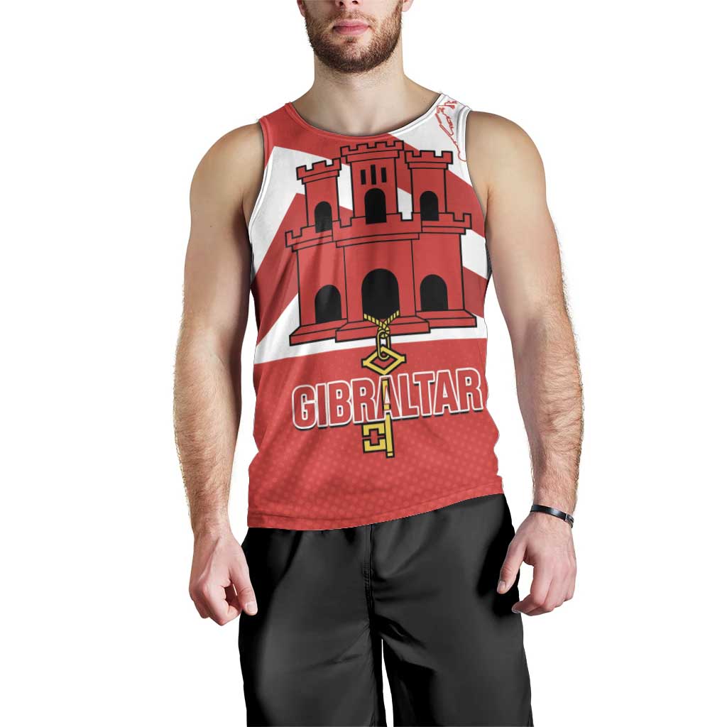 Custom Gibraltar Football Men Tank Top Castle And Key Sporty Style