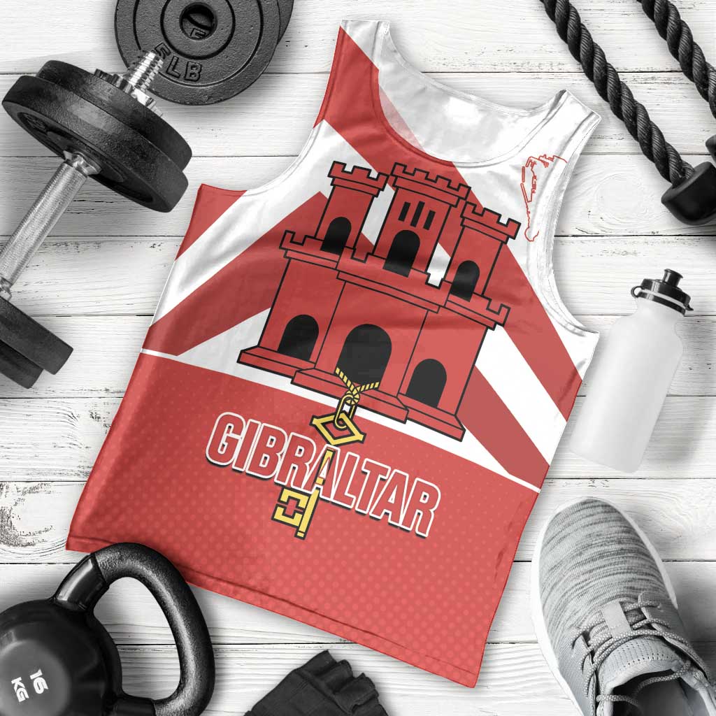 Custom Gibraltar Football Men Tank Top Castle And Key Sporty Style