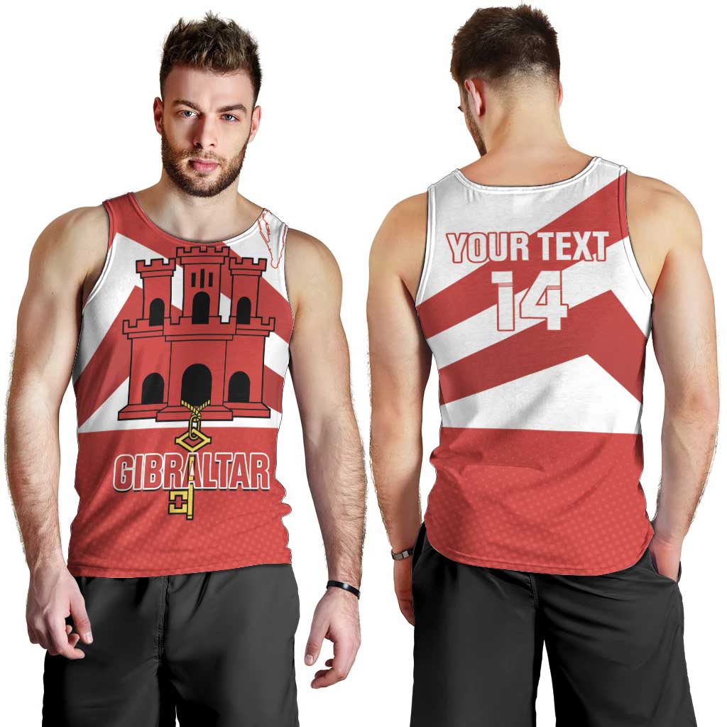 Custom Gibraltar Football Men Tank Top Castle And Key Sporty Style
