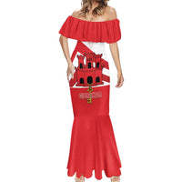 Custom Gibraltar Football Mermaid Dress Castle And Key Sporty Style