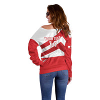 Custom Gibraltar Football Off Shoulder Sweater Castle And Key Sporty Style