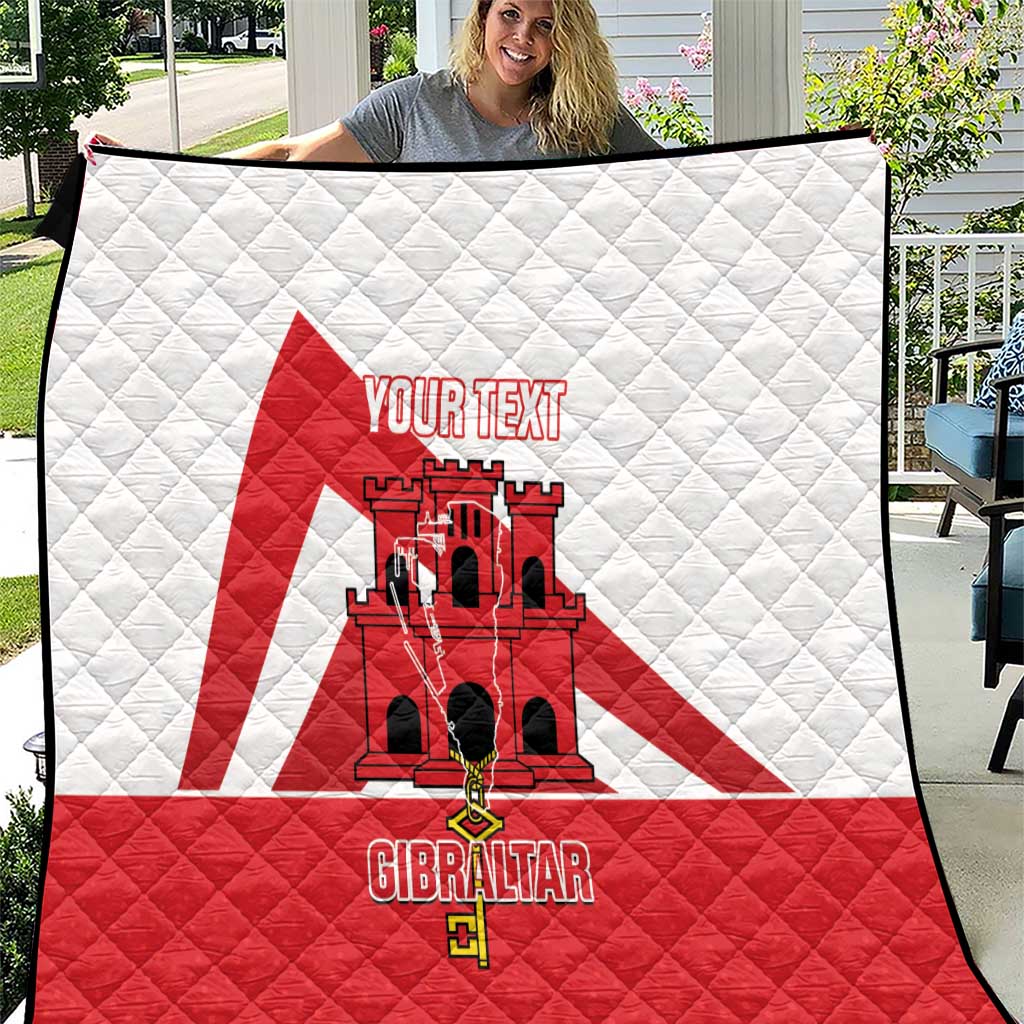 Custom Gibraltar Football Quilt Castle And Key Sporty Style