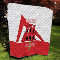 Custom Gibraltar Football Quilt Castle And Key Sporty Style