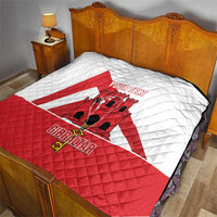 Custom Gibraltar Football Quilt Castle And Key Sporty Style