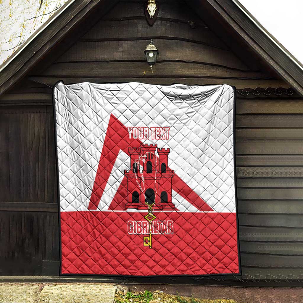 Custom Gibraltar Football Quilt Castle And Key Sporty Style