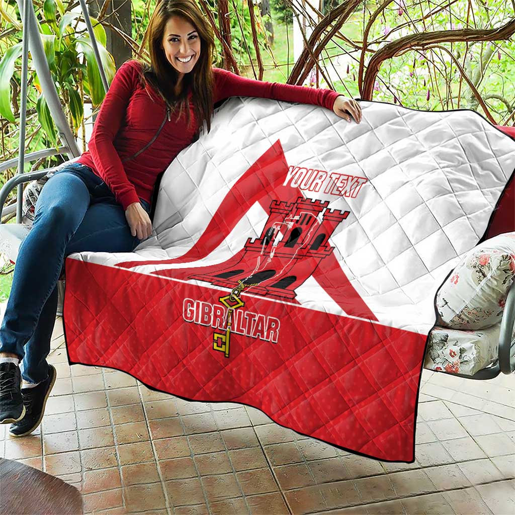 Custom Gibraltar Football Quilt Castle And Key Sporty Style