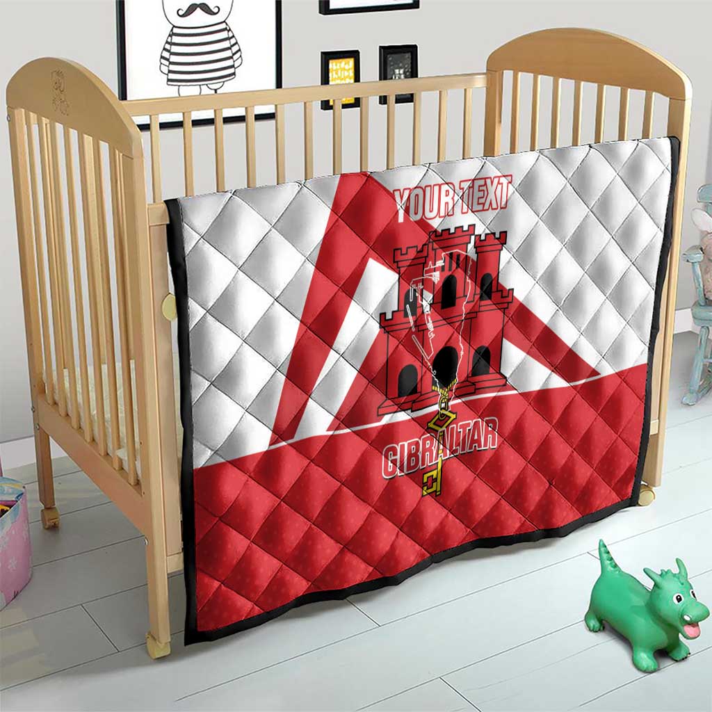 Custom Gibraltar Football Quilt Castle And Key Sporty Style