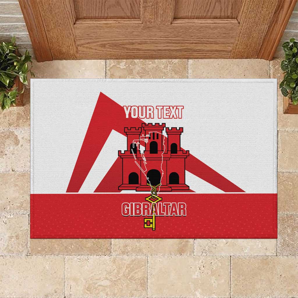Custom Gibraltar Football Rubber Doormat Castle And Key Sporty Style