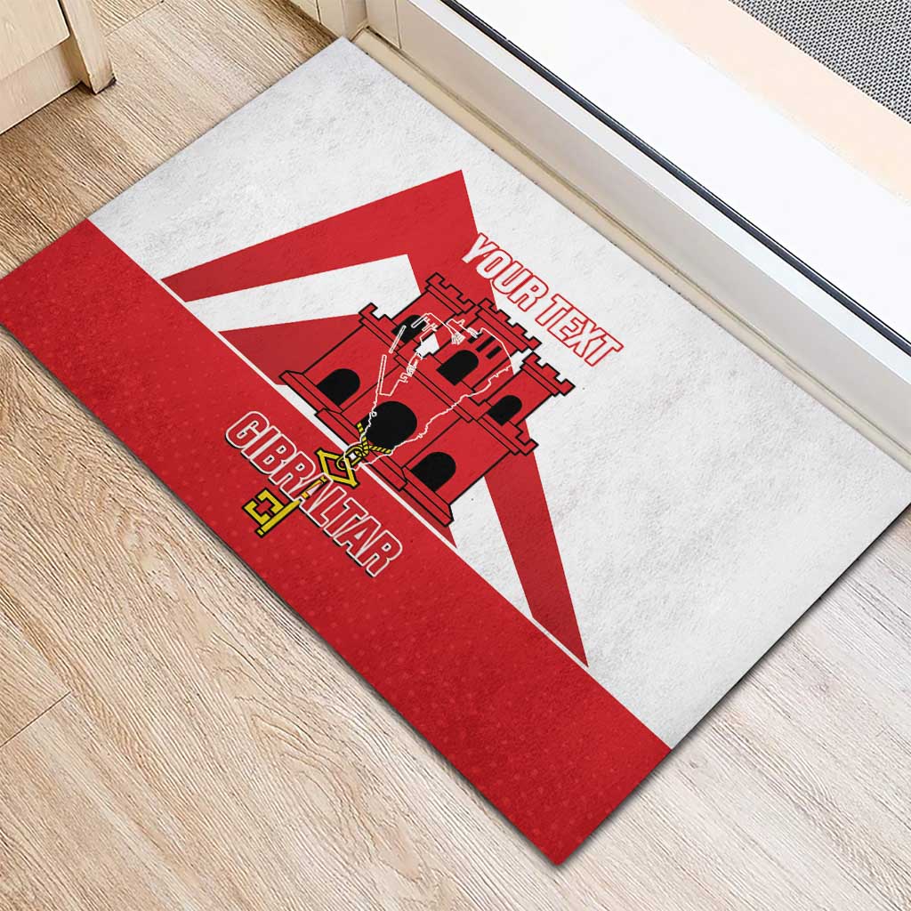 Custom Gibraltar Football Rubber Doormat Castle And Key Sporty Style