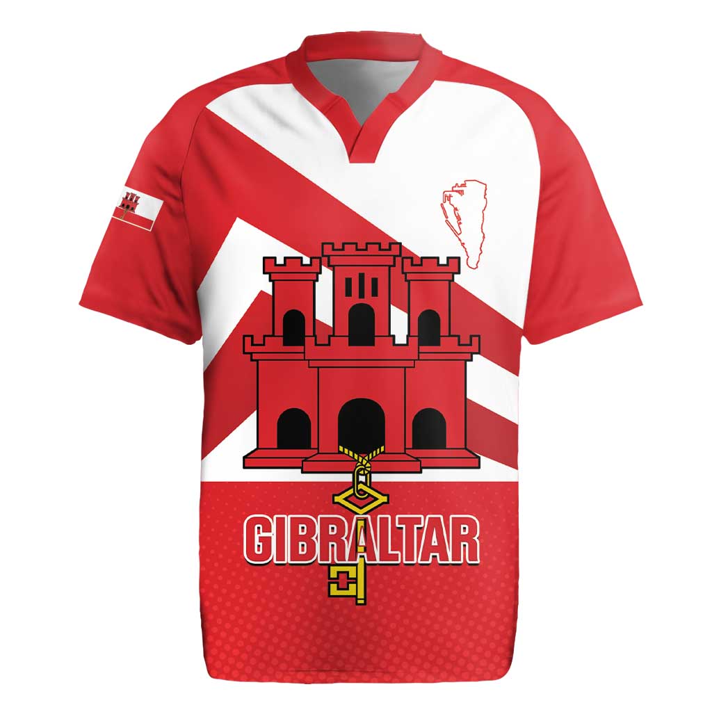 Custom Gibraltar Football Rugby Jersey Castle And Key Sporty Style