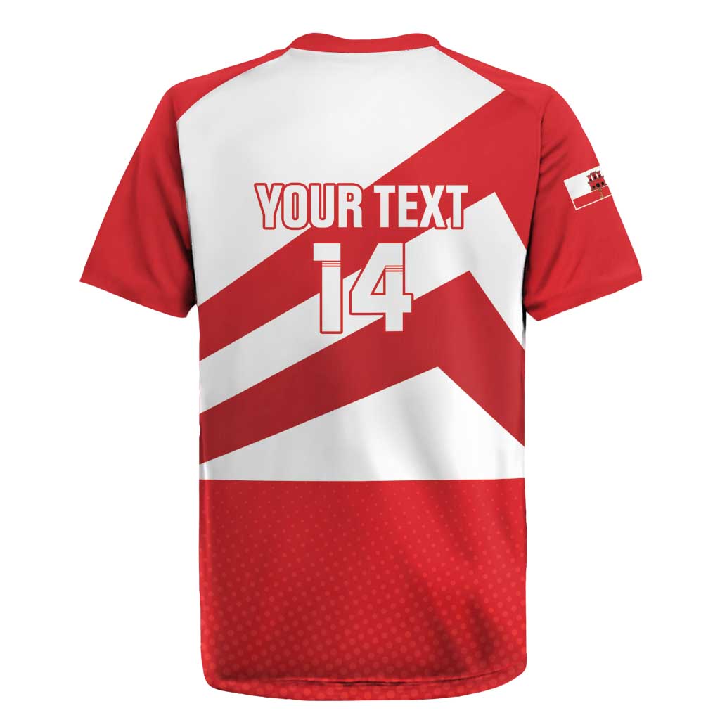 Custom Gibraltar Football Rugby Jersey Castle And Key Sporty Style
