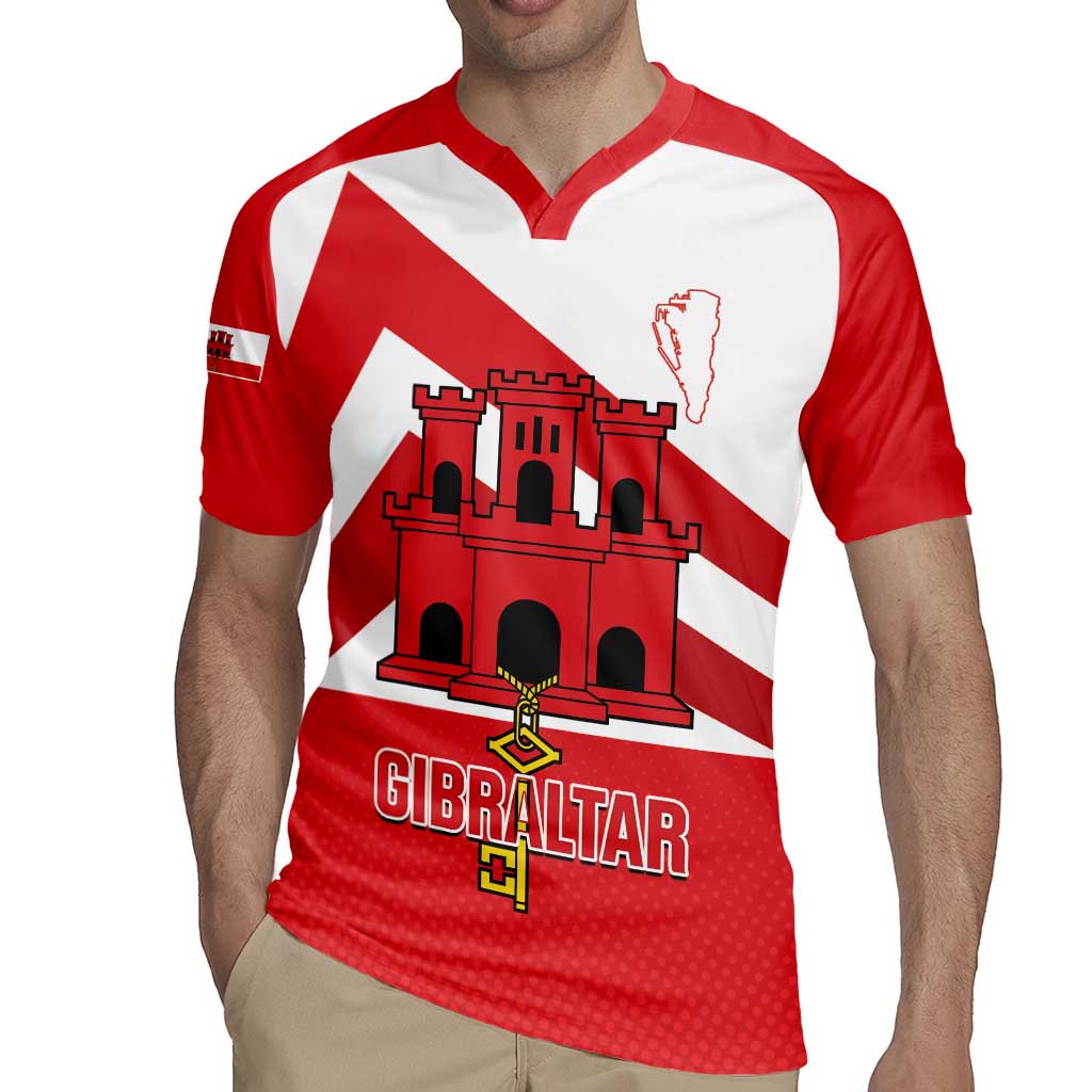 Custom Gibraltar Football Rugby Jersey Castle And Key Sporty Style