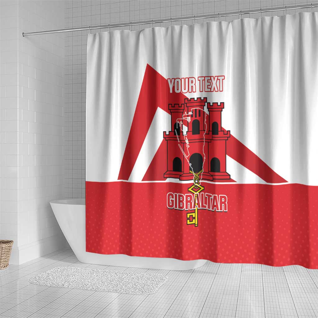 Custom Gibraltar Football Shower Curtain Castle And Key Sporty Style