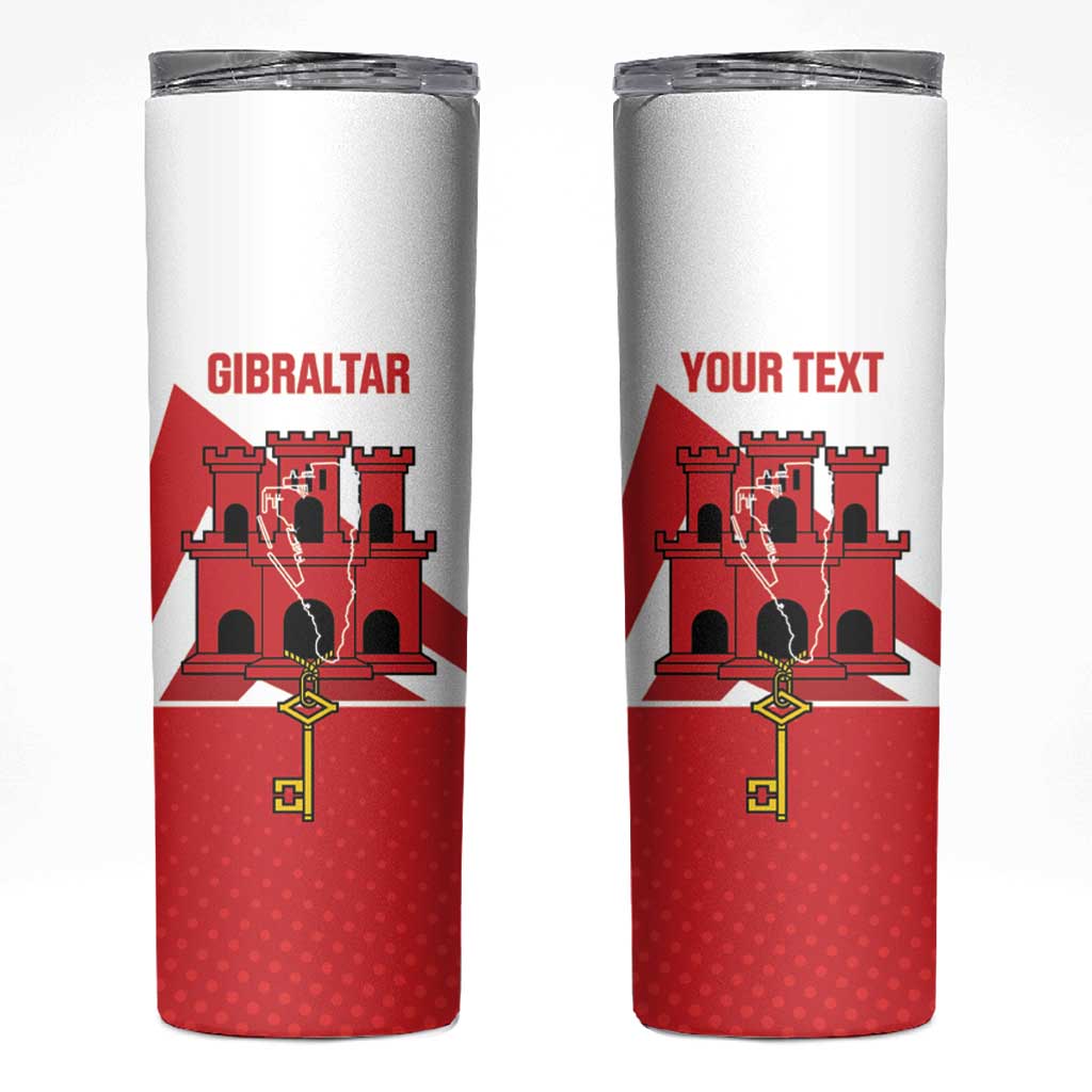Custom Gibraltar Football Skinny Tumbler Castle And Key Sporty Style