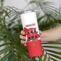 Custom Gibraltar Football Skinny Tumbler Castle And Key Sporty Style
