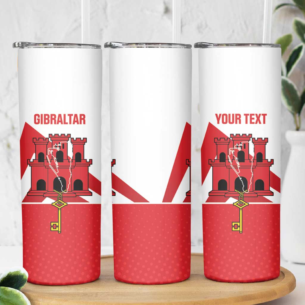 Custom Gibraltar Football Skinny Tumbler Castle And Key Sporty Style