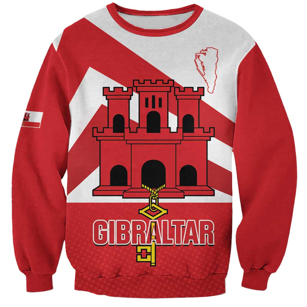Custom Gibraltar Football Sweatshirt Castle And Key Sporty Style
