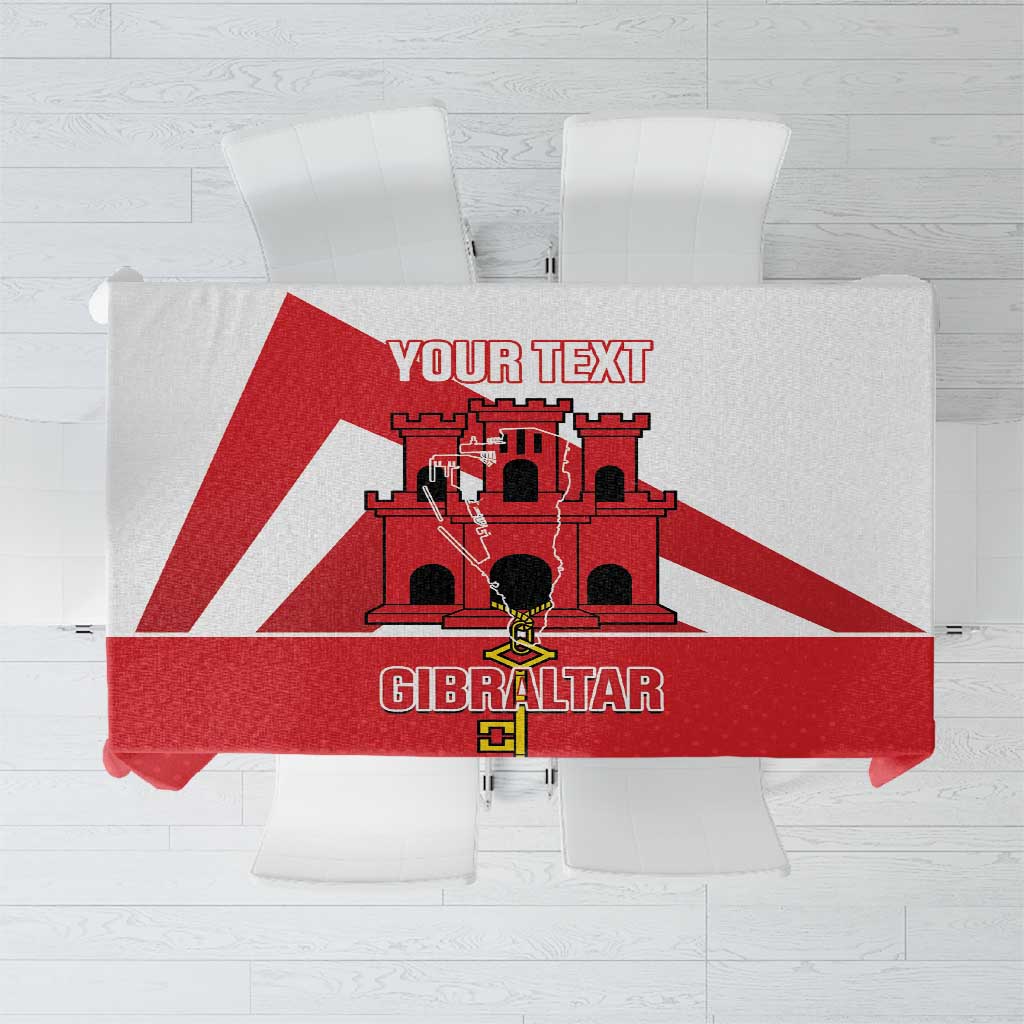 Custom Gibraltar Football Tablecloth Castle And Key Sporty Style