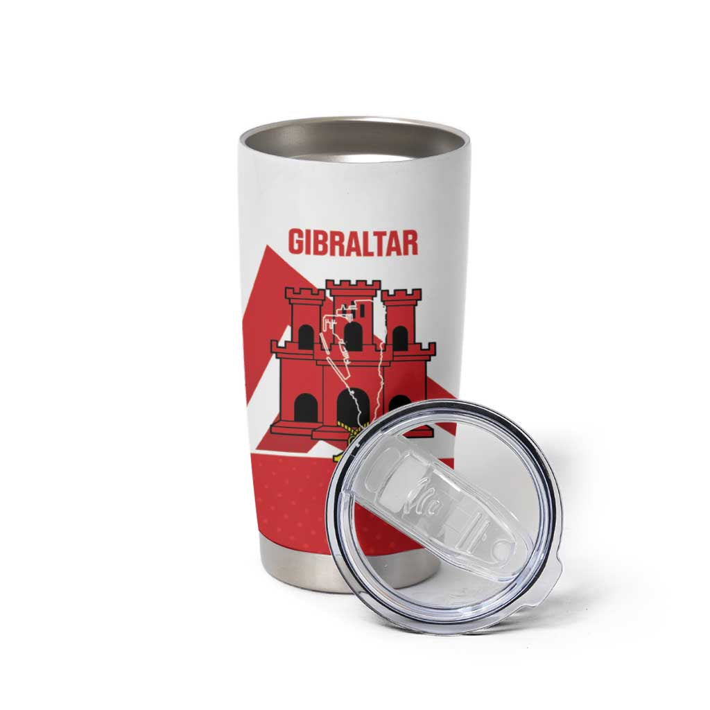 Custom Gibraltar Football Tumbler Cup Castle And Key Sporty Style