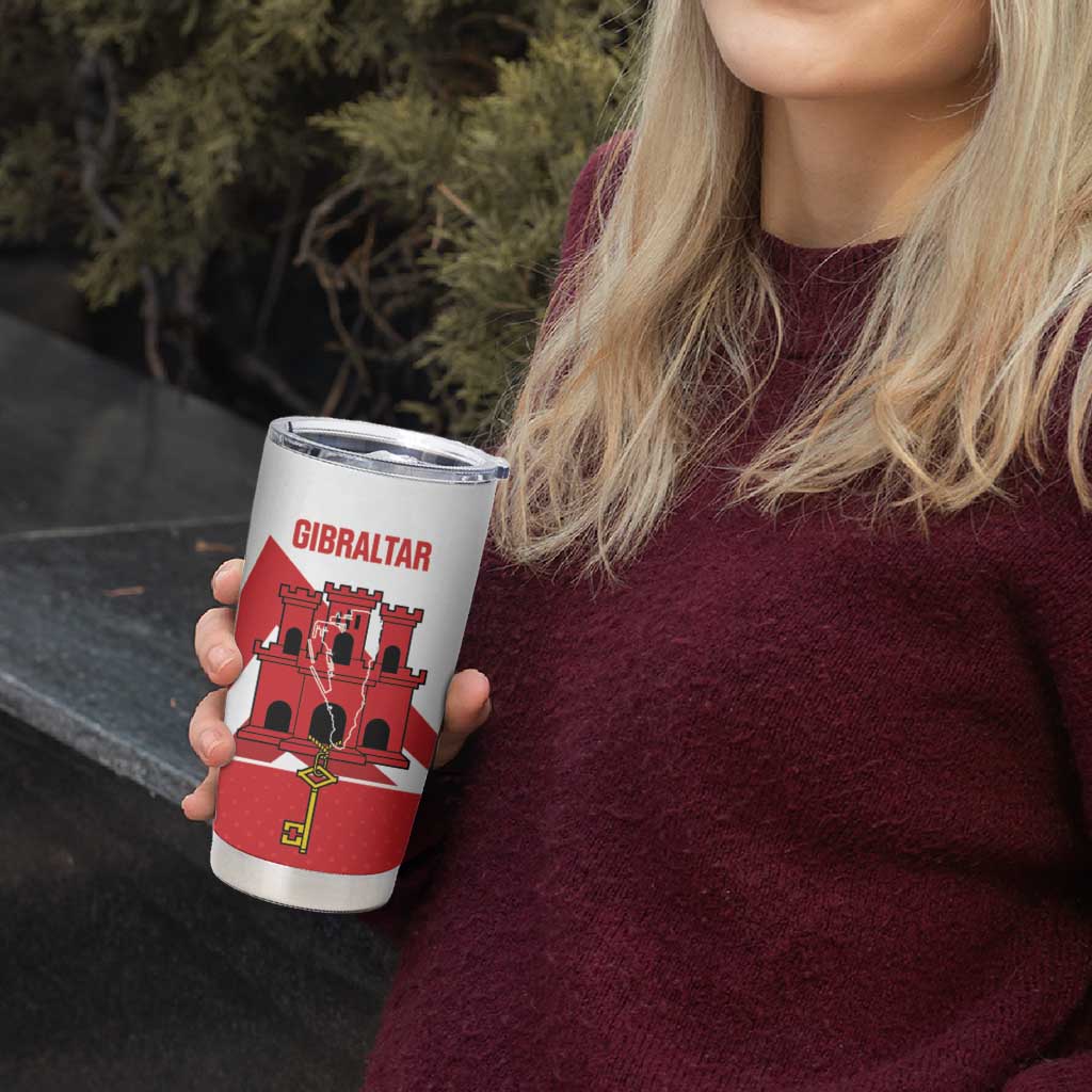 Custom Gibraltar Football Tumbler Cup Castle And Key Sporty Style