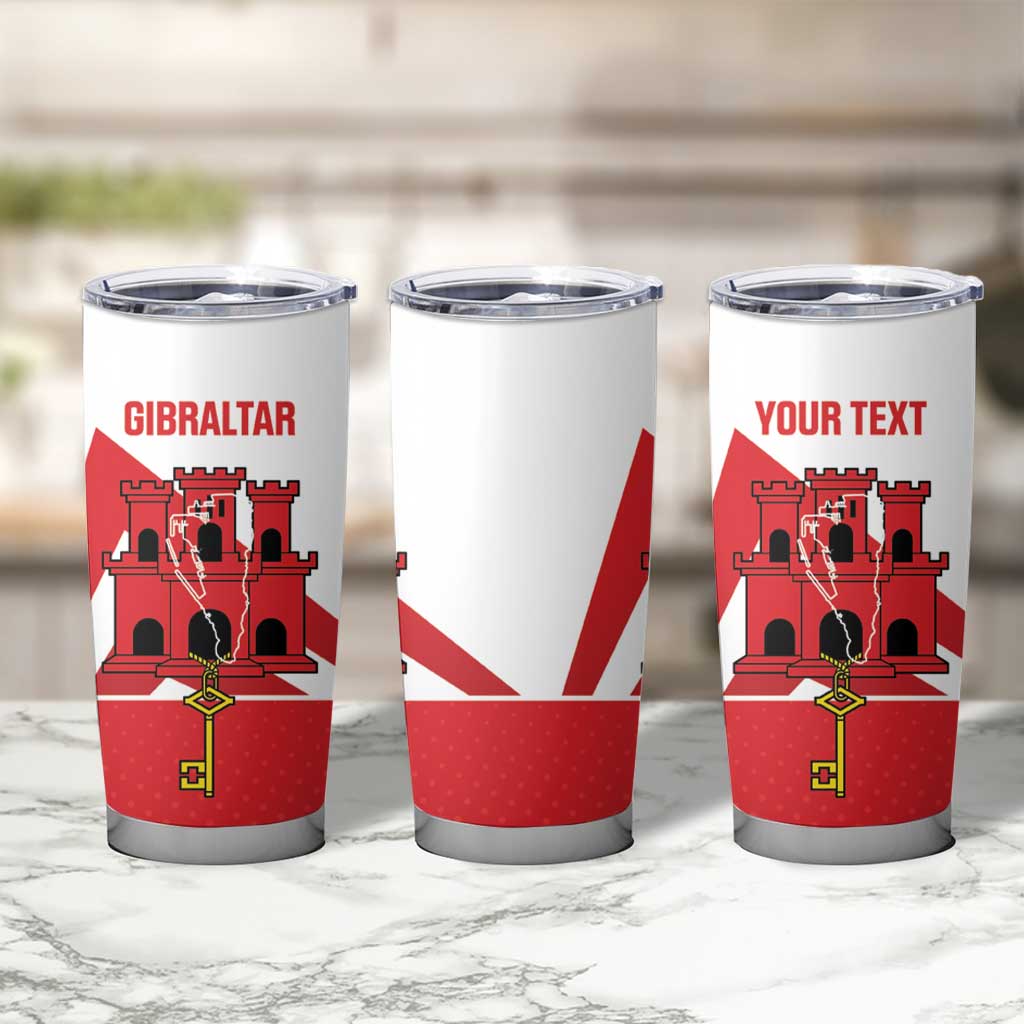Custom Gibraltar Football Tumbler Cup Castle And Key Sporty Style