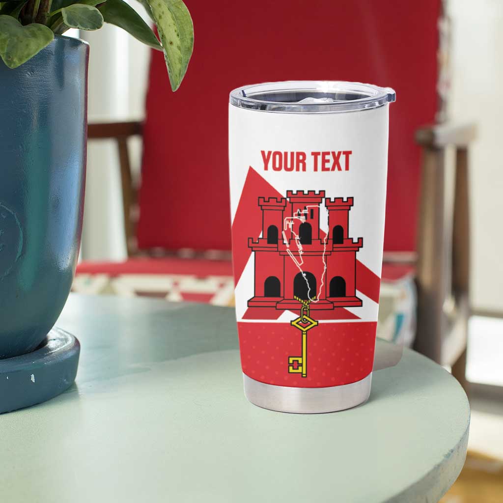 Custom Gibraltar Football Tumbler Cup Castle And Key Sporty Style