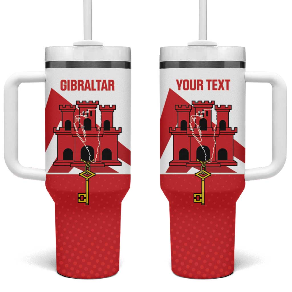 Custom Gibraltar Football Tumbler With Handle Castle And Key Sporty Style