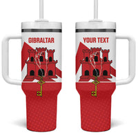 Custom Gibraltar Football Tumbler With Handle Castle And Key Sporty Style