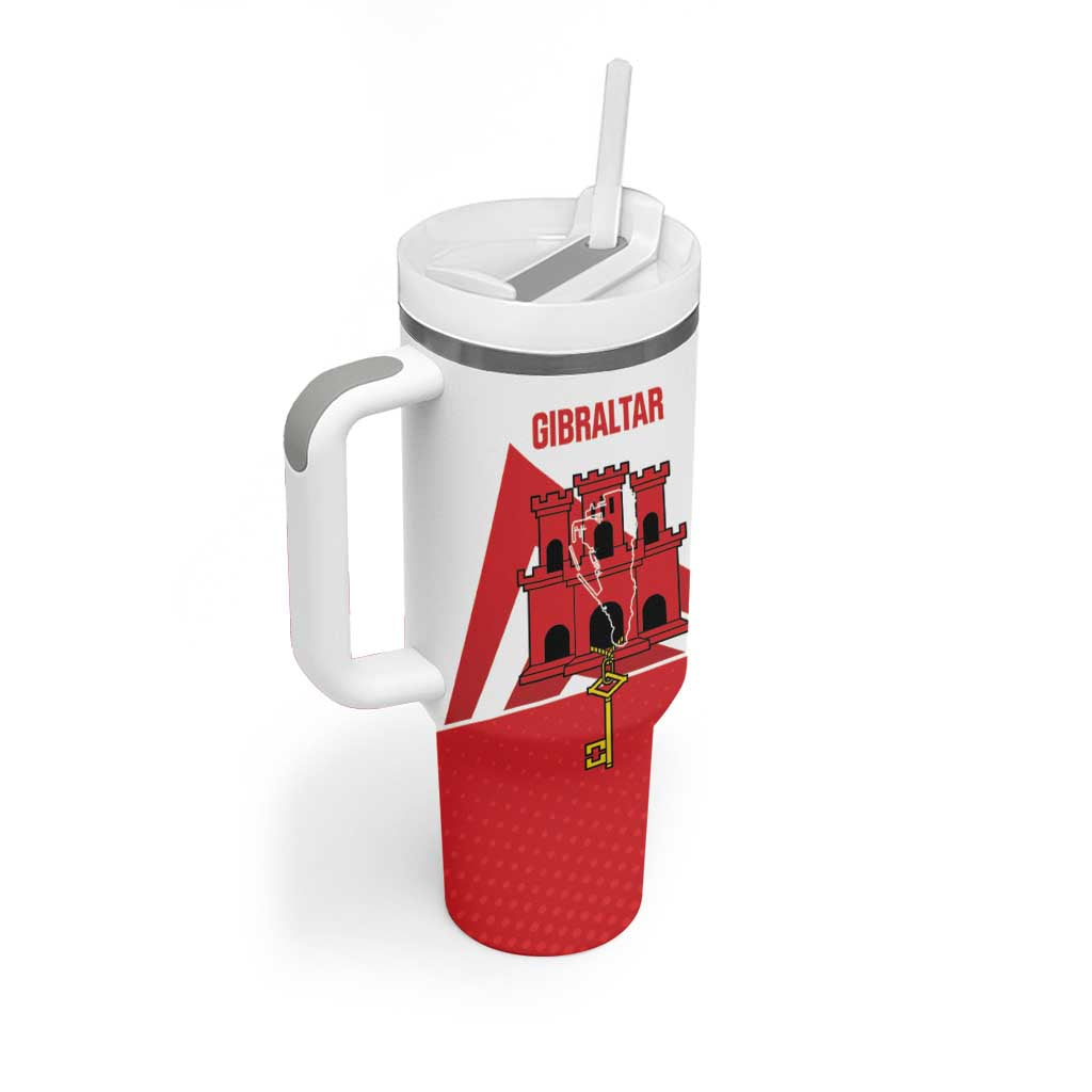 Custom Gibraltar Football Tumbler With Handle Castle And Key Sporty Style