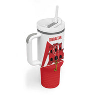 Custom Gibraltar Football Tumbler With Handle Castle And Key Sporty Style