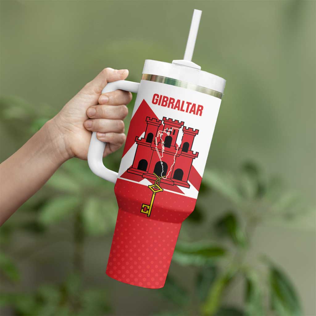 Custom Gibraltar Football Tumbler With Handle Castle And Key Sporty Style