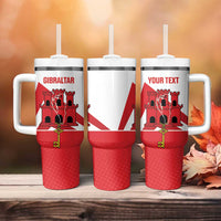 Custom Gibraltar Football Tumbler With Handle Castle And Key Sporty Style