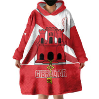 Custom Gibraltar Football Wearable Blanket Hoodie Castle And Key Sporty Style