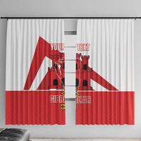 Custom Gibraltar Football Window Curtain Castle And Key Sporty Style
