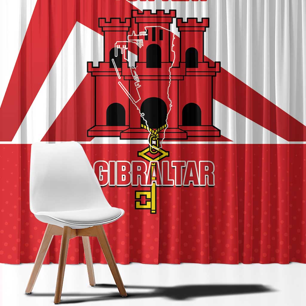 Custom Gibraltar Football Window Curtain Castle And Key Sporty Style