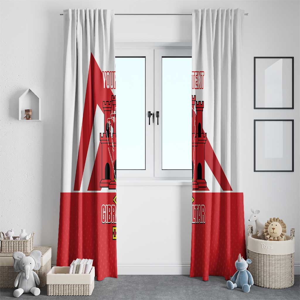 Custom Gibraltar Football Window Curtain Castle And Key Sporty Style