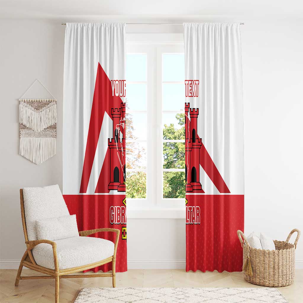 Custom Gibraltar Football Window Curtain Castle And Key Sporty Style