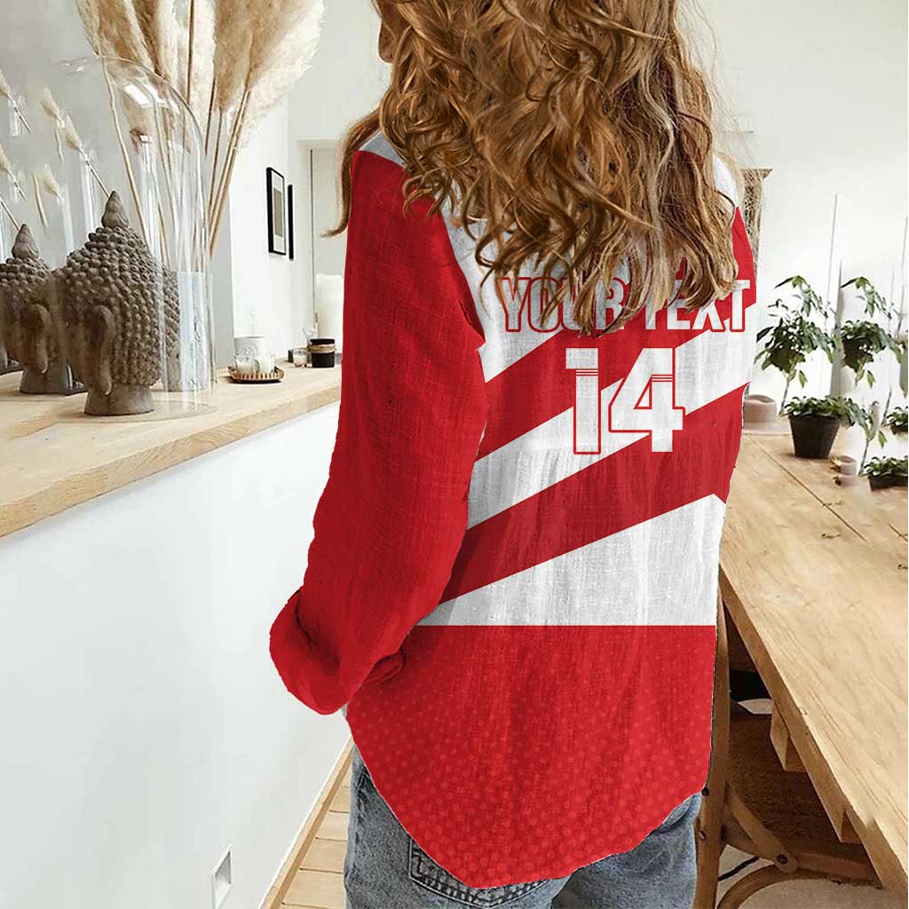 Custom Gibraltar Football Women Casual Shirt Castle And Key Sporty Style